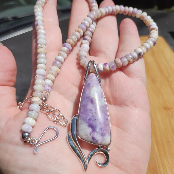 Jay King DTR mine finds lavender opal necklace pendant set 925 Sterling Silver - Picture 8 of 13